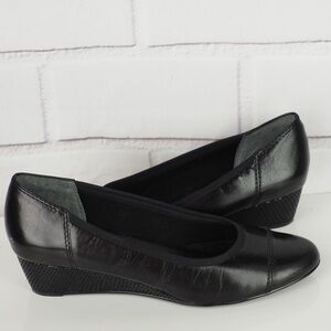 Mark Lemp Walking Cradles 10S black leather wedges